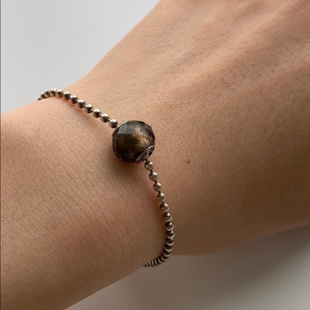 Pandora bracelet with smoky quartz
